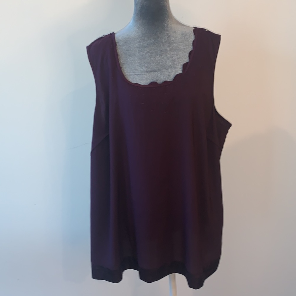 Charter Club Woman deep purple blouse size 24 W.